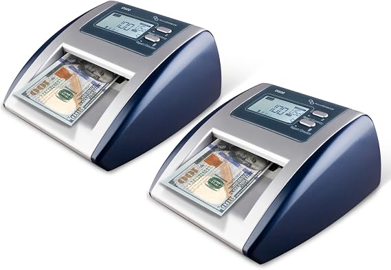 AccuBANKER D500 Automatic Counterfeit and Value Detector, 2 Pack | Compact detector verifies infrared, magnetic, watermark, dimension and ultraviolet in seconds, UL listed