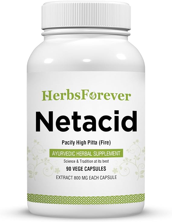 Herbsforever Netacid Capsules Digestive Supplement Promotes Healthy Digestion 90 Capsules