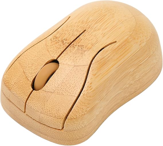 Bamboo Wood Computer Devices, 2.4G Connection Plug and Play Keyboard and Mouse, Bamboo Wood Computer Control Devices for Office (Mouse)