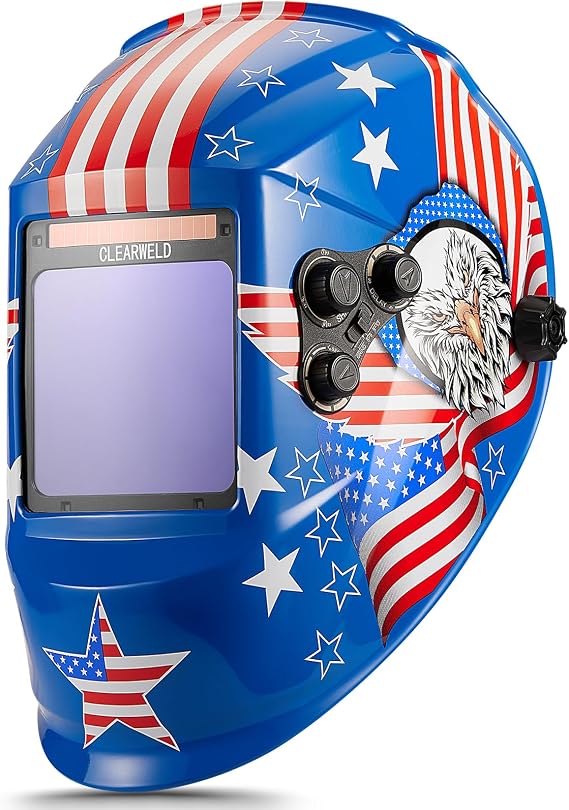 High-definition Welding Helmet Auto Darkening with a view like sunglasses- 180 View 4"X4" Screen with Solar Power, 4 Arc Sensors 2.8/5-9/9-13 Shade for TIG MIG Grinding, Lightweight & Durable