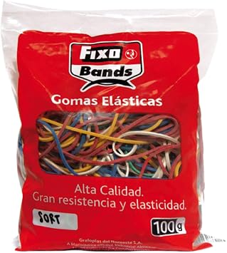 145099 Elastic Rubber Bag, Multicoloured, Assorted Sizes
