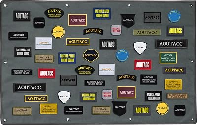 AOUTACC Tactical Military Patch Holder Board Hook & Loop Morale Patch Panel, Tactical Patch Display Panel for Military Uniform Hook and Loop Badges-Gray108  70CM