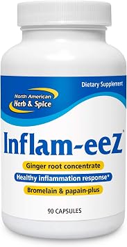 NORTH AMERICAN HERB & SPICE Inflam-eeZ - 90 Capsules - Supports Healthy Immune & Inflammatory Response - Ginger Root, Camu Camu Berries, Bromelain & Papain Plus - Non-GMO - 45 Total Servings