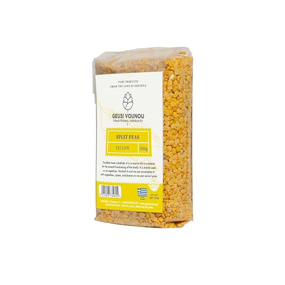 Geusi Vounou Yellow Split Peas, Mediterranean Dried Legumes, 500g