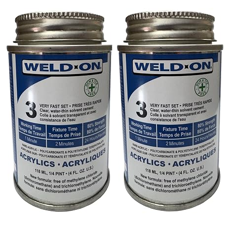 Weld-On #3 Acrylic Cement, Low-VOC, Quarter Pint (2)