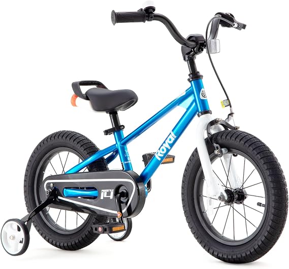 Royal Baby Child Bike 12 inch Kids Bike Ages 3 + (Blue) For children aged 3-4 years toddlers beginners boys and girls