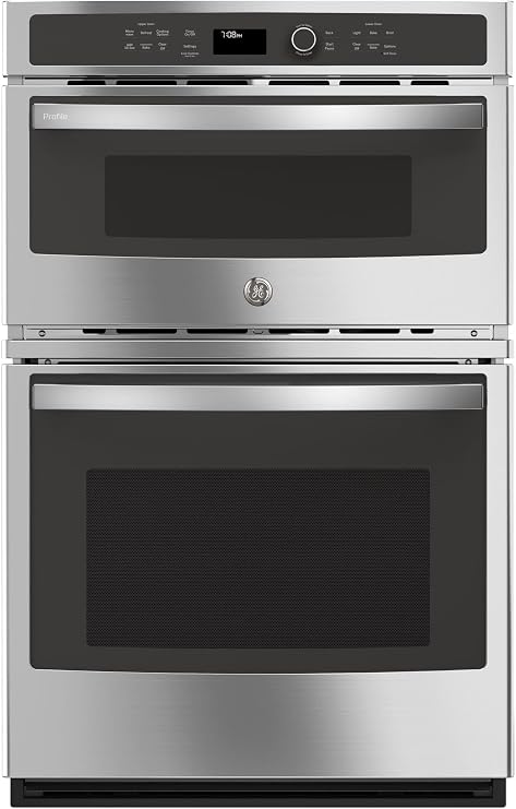 GE PK7800SKSS Electric Combination Wall Oven, Solid Black
