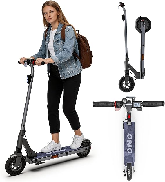 Electric Scooter for Big Kids/Teens - 250W Motor, 15.5 mph Top Speed, Rear Foot Brake, Folding eKickScooter for Riders up to 220 lbs, UL-2272 Certified, Black