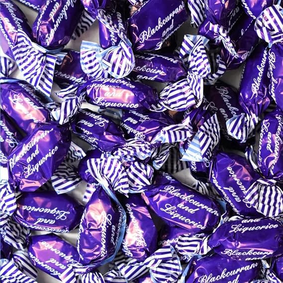 Blackcurrant & Liquorice Sweets 1kg Bag, Pouch
