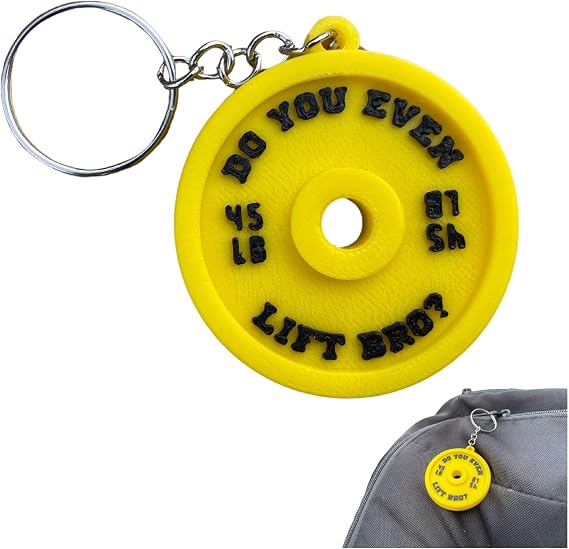 Weight Plate Keychain Do You Even Lift Bro? Funny Gym Key Ring Mini Barbell Plate Keychain Fitness Gift for Bodybuilders & Powerlifters