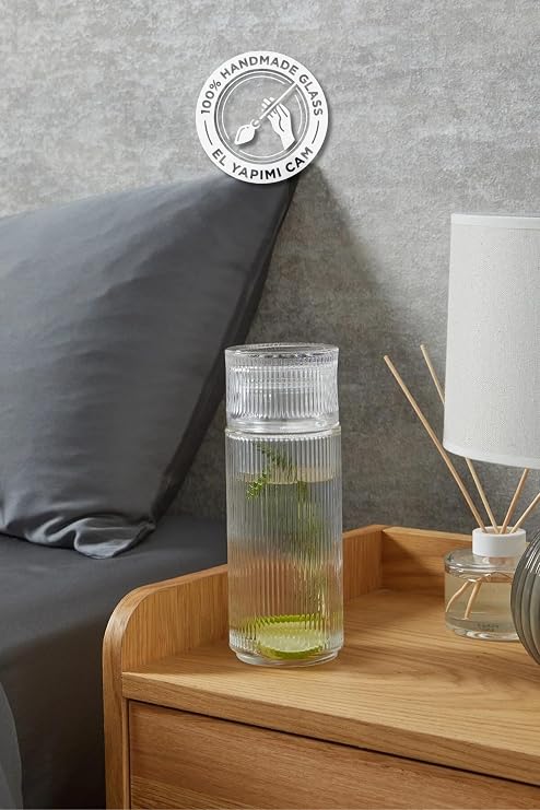 Selen Concept Pure Model El Yapımı Cam Başucu Sürahisi