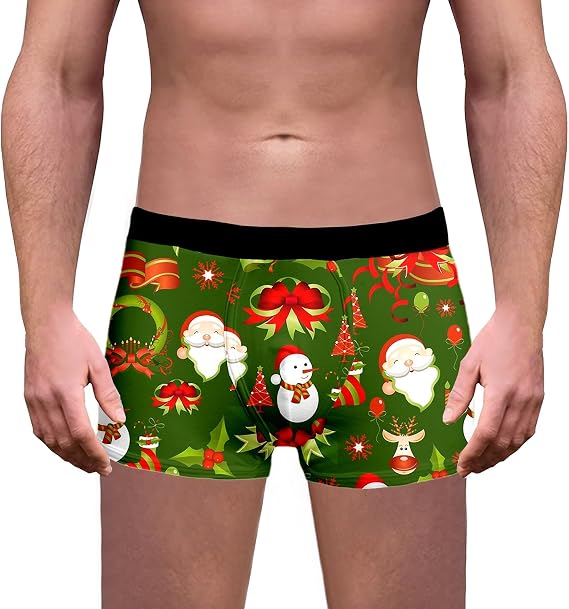 Christmas Underwear Men, Christmas Print Breathable wear