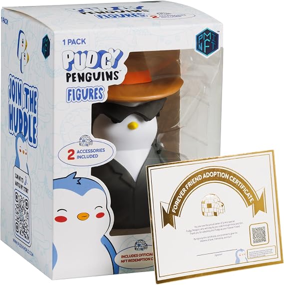 Pudgy Penguins Action Figures (Cowboy Carl) - 5 Inch Premium Molded Figurine Toy Collectible - Perfect for Your Desk, Table, or Nightstand