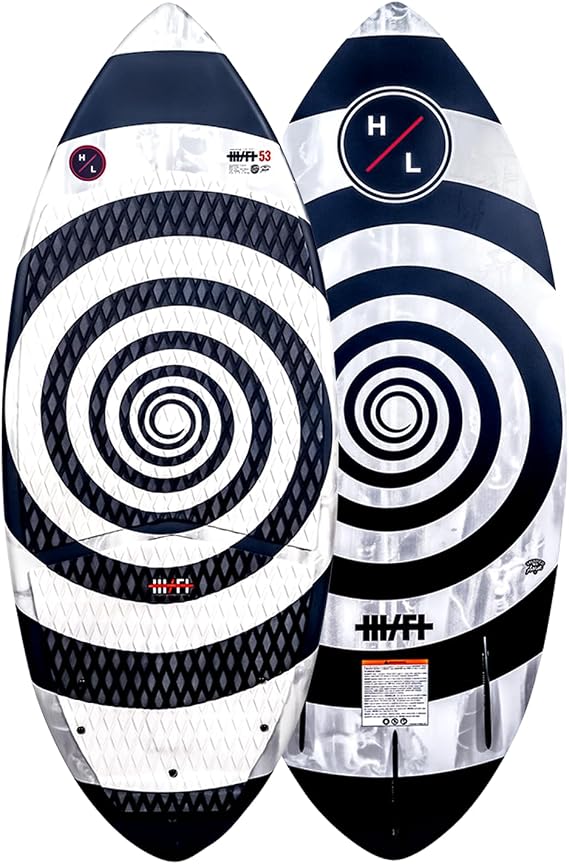 Hyperlite Hi-Fi Wakesurf Board - Skim Style Wakesurfer - DuraShell Construction w/ EPS Core - Diamond Machine EVA Traction - P-Wing
