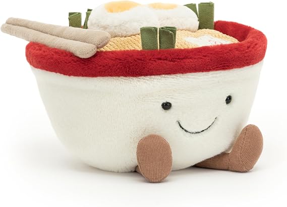 Jellycat Amuseables Ramen Stuffed Toy, 6.5 inches - Food Plush - Fun Gift Idea
