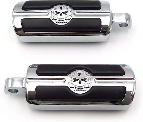 Motorcycle Skull Foot Peg Part for Harley Davidson Spotrster Fat Bob Street Bob 1984-2017 Universal to Most Harbike Chrome