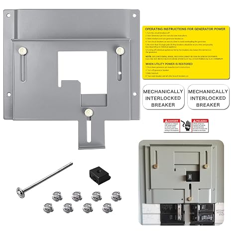 Generator Interlock Kit, Compatible with CH/Eaton/Murray Panels, 150/200 Amp, Metal, Part Number BRMIKCSR-04
