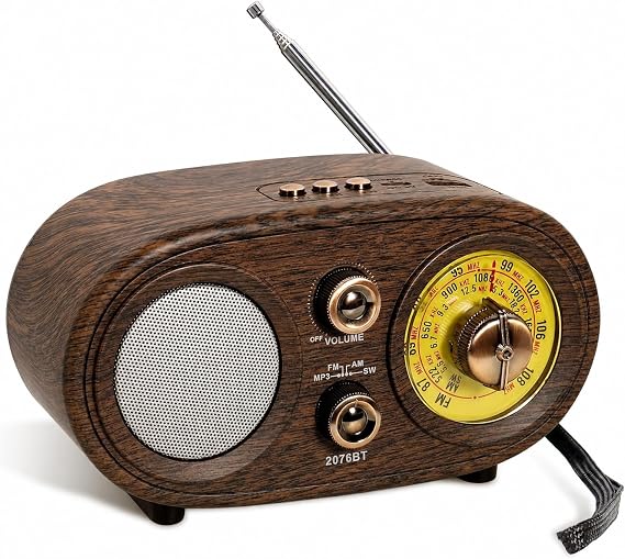 Coverzone Bluetooth FM/AM/SW Retro Radyo 1200 mAh TF Kart USB NS-803A