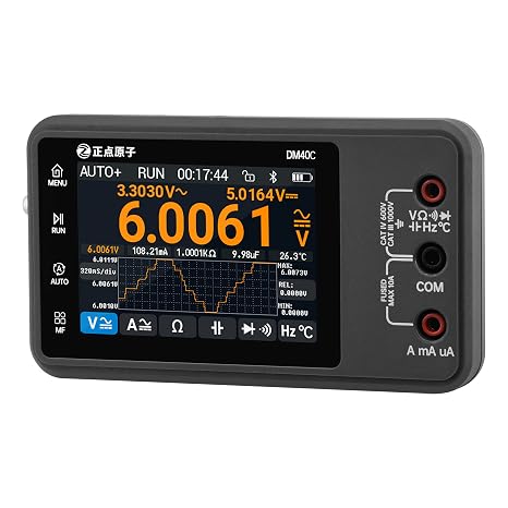 DM40C Digital Multimeter 59999 Counts, 4.5-Digit Rechargeable 3 in 1 Handheld Oscilloscope Multimeter Signal Generator,50M Sample Rate, Diode Test Automotive Tools (DM40C)
