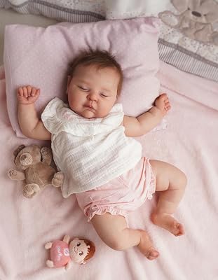 Zero Pam Reborn Baby Dolls-20 in Realistic Baby Doll, 3D Painted Skin Posable Cloth Body Real Life Newborn Babies, Silicone Reborn Dolls with Accessories