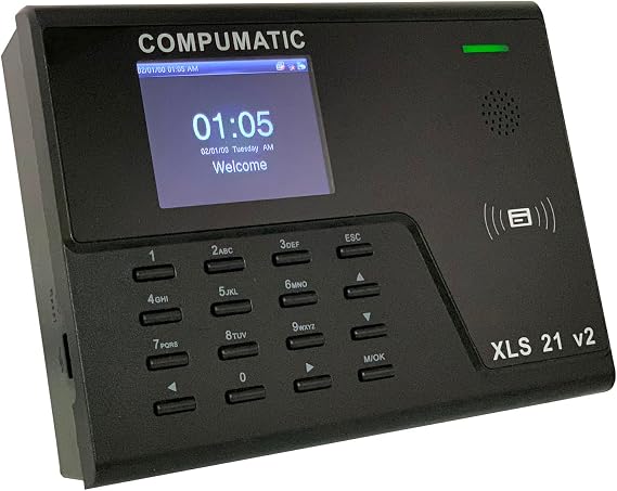 COMPUMATIC XLS 21 v2 PIN Entry Time Clock System, WiFi, CompuTime101 Software Included, NO Monthly Fees