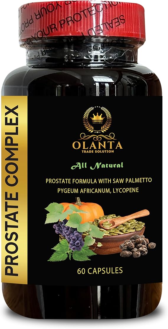 PROSTATE COMPLEX FOR MEN - Prostate wellness, Prostate care, Lycopene for prostate, Vitamin B6 for prostate, saw palmetto supplement, stinging nettle root, Herbal prostate support - 1 Bottle