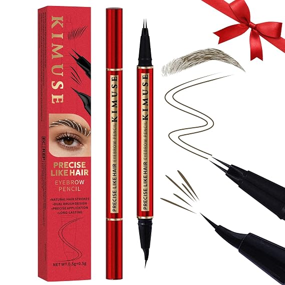 KIMUSE Eyebrow Pencil, 2 in 1 Dual-Ended Eyebrow Tint with Brush-Tip, Vegan