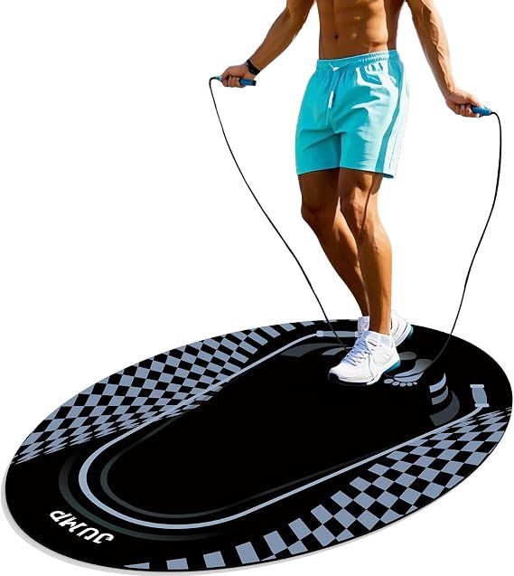 Jump Rope Mat Outdoor Indoor,Oval 52'' x 36'' Non-slip Fitness Exercise Mat