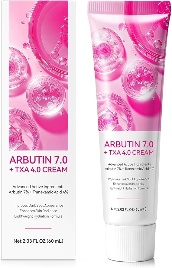 Arbutin 7% + Tranexamic Acid 4% Cream, Arbutin Spot-Removing Cream, Glutathione, Hyperpigmentation, Freckles, Age Spots, Blemishes, Mild 60ML