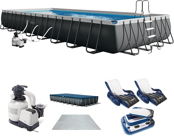 Intex Ultra XTR 32ft x 16ft x 52in Above Ground Swimming Pool Set Bundle
