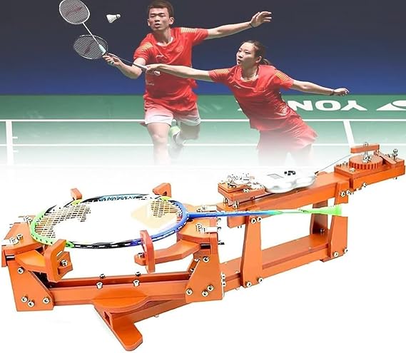 Badminton Stringing Machine, Badminton Racket Stringing Machine, 6-Point Fixed 60lb Winch Type Badminton String Machine for DIY Squash,Tennis or Badminton Rackets