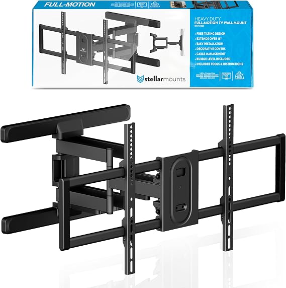 Heavy Duty Dual Arm Articulating TV Wall Mount Bracket for TCL Q651G 85Q651G 85 Inch TV - Tilt & Swivel with Reduced Glare