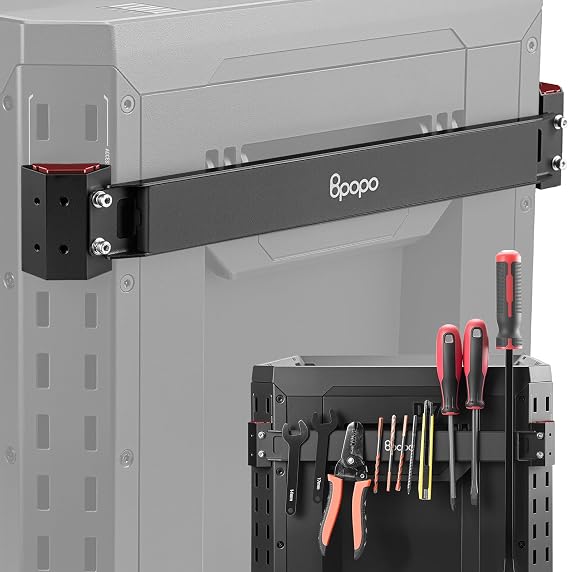 ToughBuilt StackTechローリングツールボックス用磁気バーマウント。頑丈な磁気ツールホルダーストリップはツールボックスの側面に取り付けられ、ドリル不要の取り付けでツールにアクセスできます。