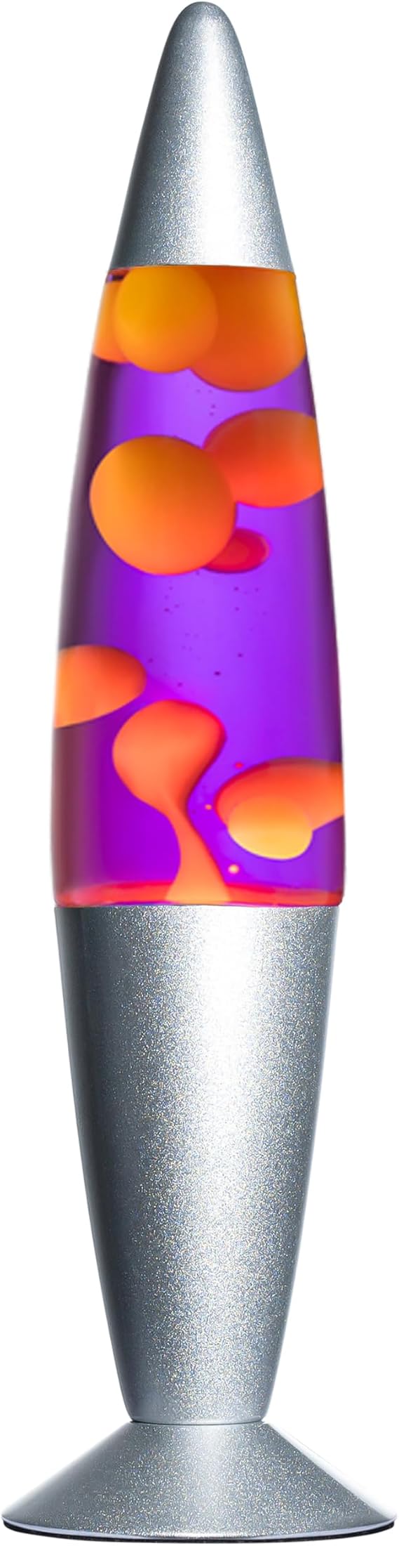 JAMBO BEZALM 16-Inch Beautiful Lamp, Relaxing Night Light Home Decor for Living Room, Office, Bedroom - Magma Lamp (16", Silver Base, Purple Liquid, Yellow Wax)