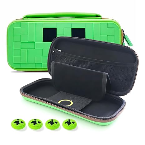 Carrying Case for Nintendo Switch/OLED, Portable Switch Case & Thumb Grips