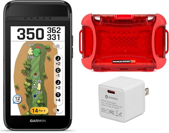 Garmin Approach G82 Launch Monitor and Premium GPS Golf Handheld Bundle