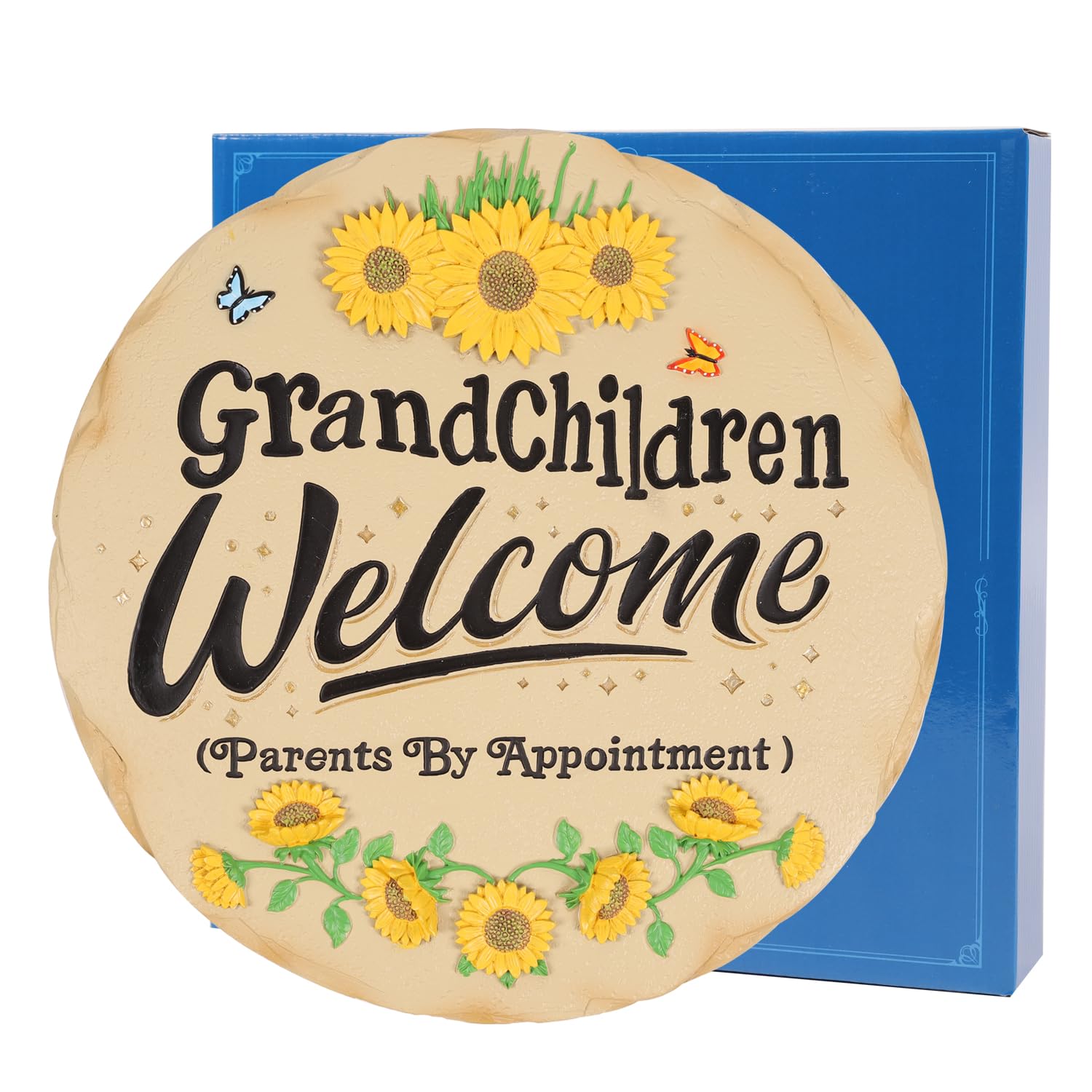 Youdear Memorials for Grandma - Grandma’s Garden Stepping Stone - Garden Stone Décor -Grandma Garden Gifts - Grandma Yellow