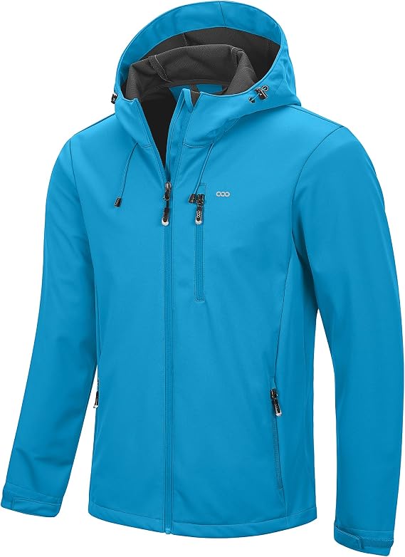 33,000ft Men's Softshell Jacket Hooded Functional Jacket with 5 Pockets