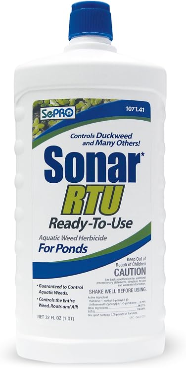 Sonar RTU (Ready-to-Use) Aquatic Herbicide 1 Quart, Systemic Weed Control for Duckweed and More - No Mixing or Equipment Needed - EPA Approved, Season-Long Treatment, Safe for Fish & Wildlife