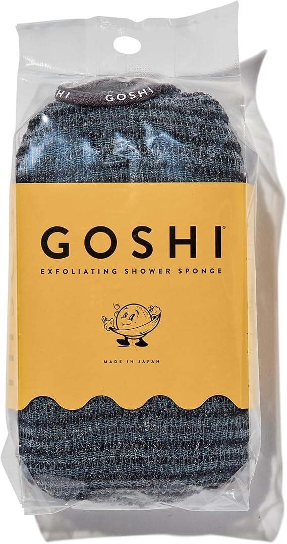 Goshi Exfoliating Shower Sponge- Grey, Rapid-Drying, Rip Resistant | Rip-resistant, rapid-drying exfoliating bath sponge for all skin types