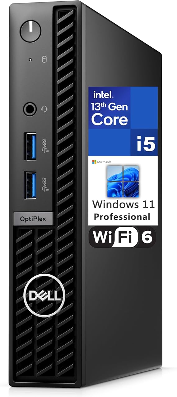 Dell 2024 OptiPlex 7000 7010 MFF Micro Form Factor 1.2L Business Desktop Computer, 13th Gen Intel 14 Cores i5-13500T (Beat i7-12700T), 32GB DDR4 RAM, 2TB PCIe SSD, WiFi 6, Bluetooth, Windows 11 Pro