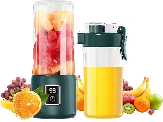 Portable Blender, Mini Blender,small blender for smoothies, 12 Blades Perfect for Blending, Small, Convenient, Multifunctional, with Digital Touch Screen, Suitable for Family Travel (olive green)