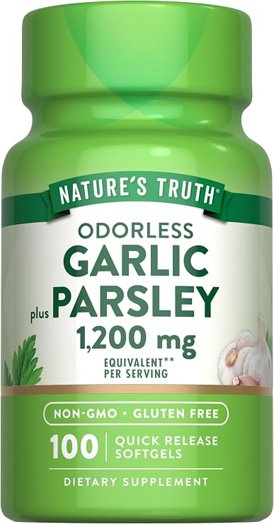 Nature's Truth Odorless Garlic and Parsley | 100 Softgels