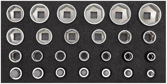 GEDORE Red Socket Spanner Set 1/2 Inch in 1/3 Foam Module, 26 Pieces