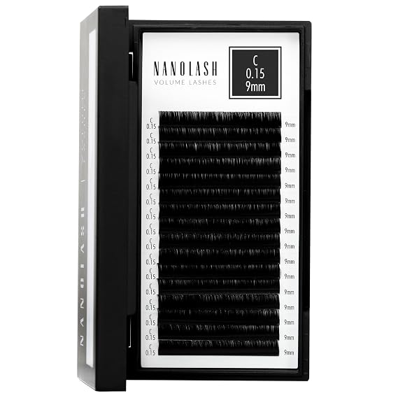 Nanolash Volume Lashes - false lashes for professional eyelash extensions, volume eyelash extensions (0.15 C, 9mm)
