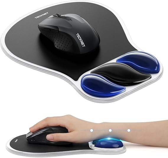 TECKNET Gel Mouse Mat Wrist Support, Ergonomic Mouse Pad - Black