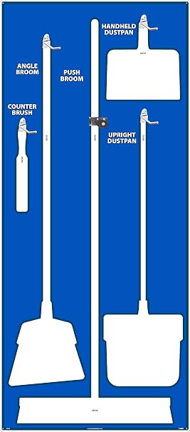 NMC SB102ACP 5S Janitorial Shadow Board, Blue/White, 68"X30"