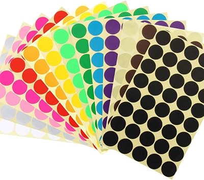 JANYUN 2688 Pcs 1 Inch Round Coding Circle Dot Labels, 16 Colors