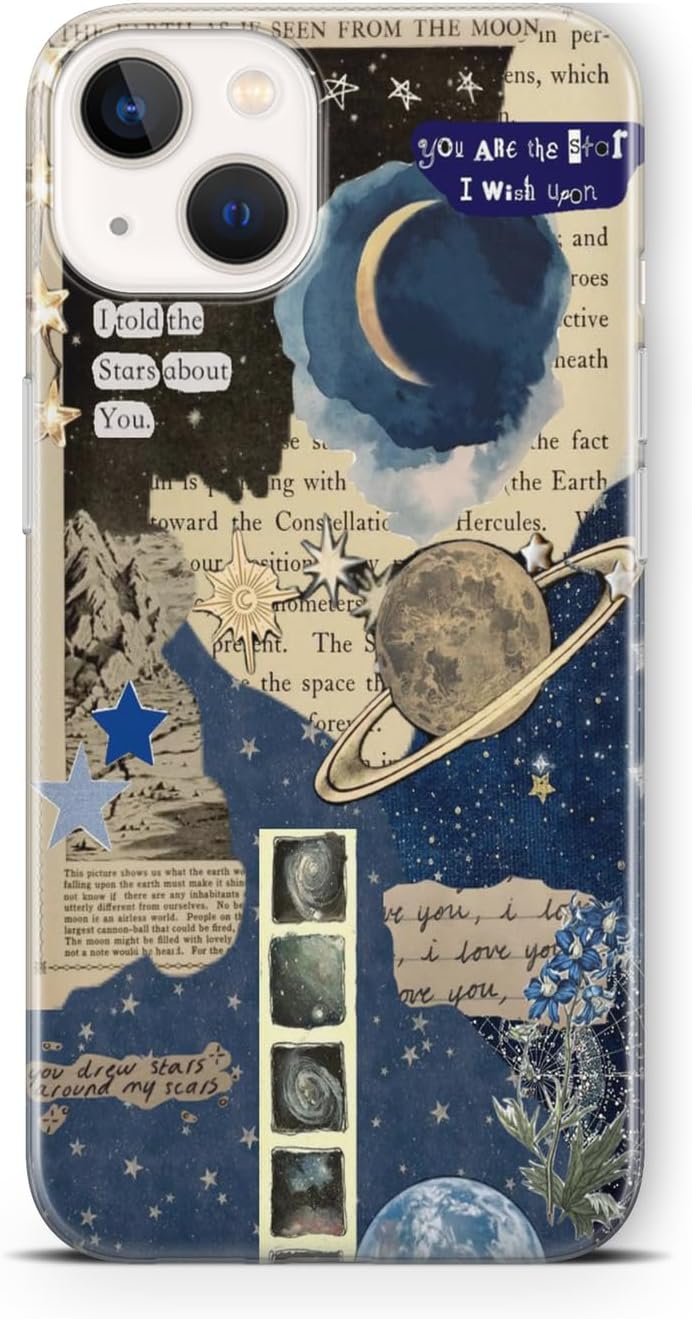Multitronic iPhone 13 Compatible Star Light Design Printed Transparent Case