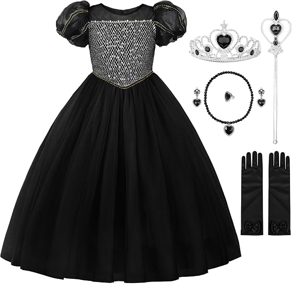 JerrisApparel Girls Princess Dress Puff Sleeve Princess Costume with Accessories
